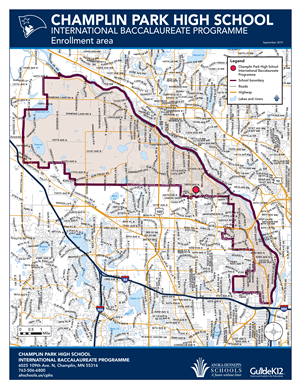 Champlin Park HS enrollment area map 